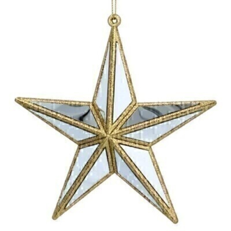 Gold and Silver Star Hanging Decoration Gisela Graham This beautiful gold and silver star hanging decoration has a mirror finish and is from Designer Gisela Graham.  There is also a matching Christmas tree topper available which would make a lovely addition to your Christmas Tree. This hanging decoration will delight for years to come. It will compliment any home and will bring Christmas cheer to children at Christmas time year after year. Remember Booker Flowers and Gifts for Gisela Graham Christmas Decorations.